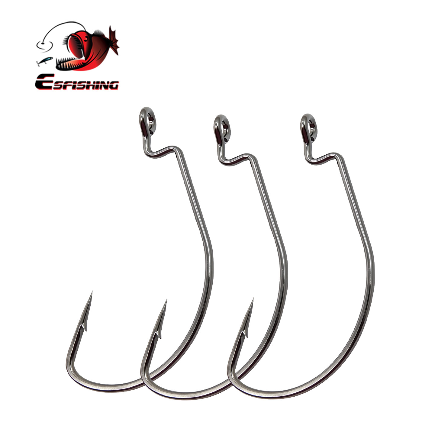 Fishing Hook Offset - ESFISHING Offset Hook Carbon Steel Fishing