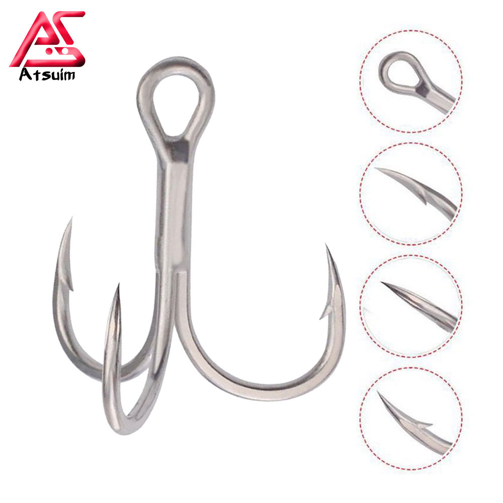 Fishing Hook Assortment - AS 100pcs Treble Hooks 4X Strong