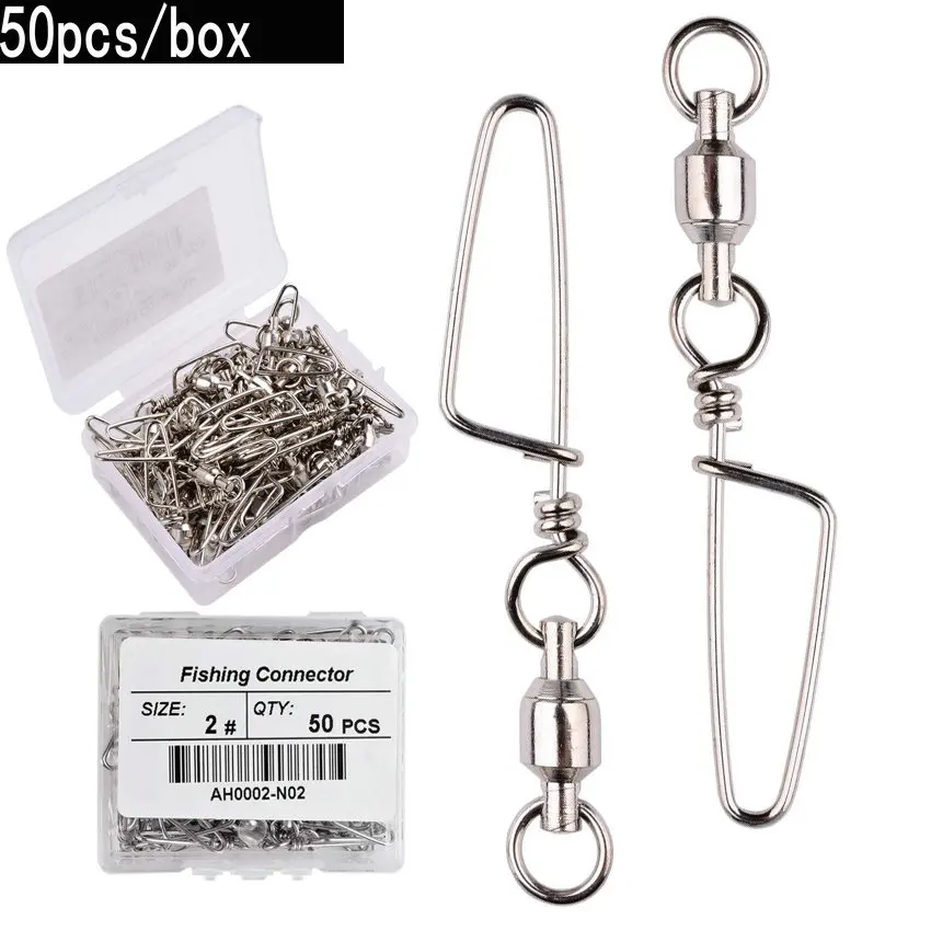 Fishing Hook Stainless Steel - 50pcs Fishing Ball Bearing Swivel with