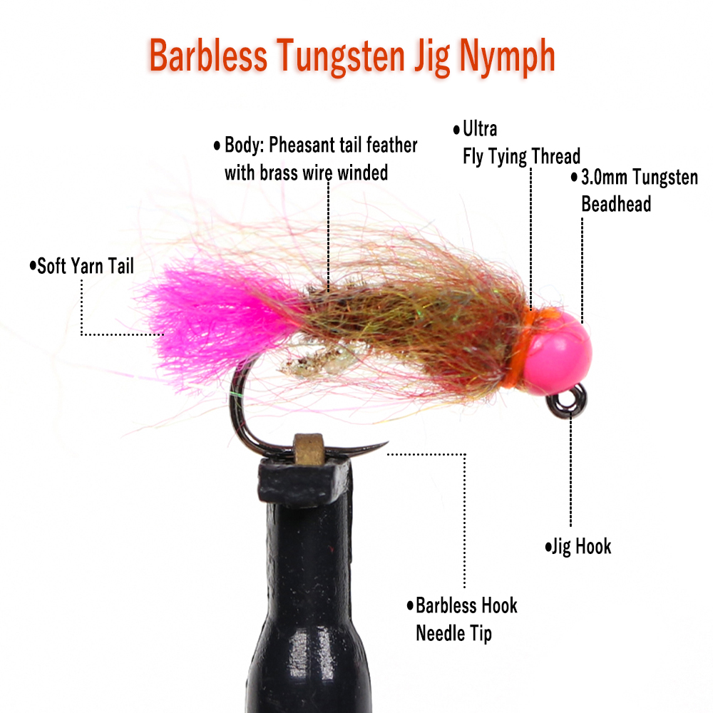 Wifreo 12pcs Tungsten Beadhead - огляд і ціна Fishing Hook Barbless