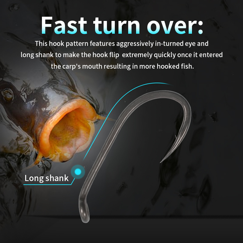 10pcs Carp Fishing Hook Long S - огляд і ціна Fishing Hook Barbless