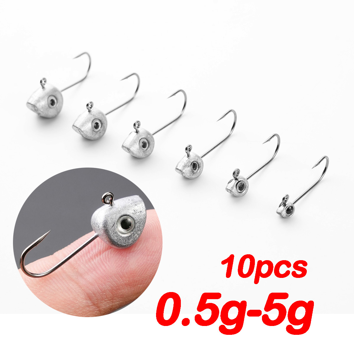 10pcs Mini Jig Head Hook 3D Ey - огляд і ціна Fishing Hook Offset