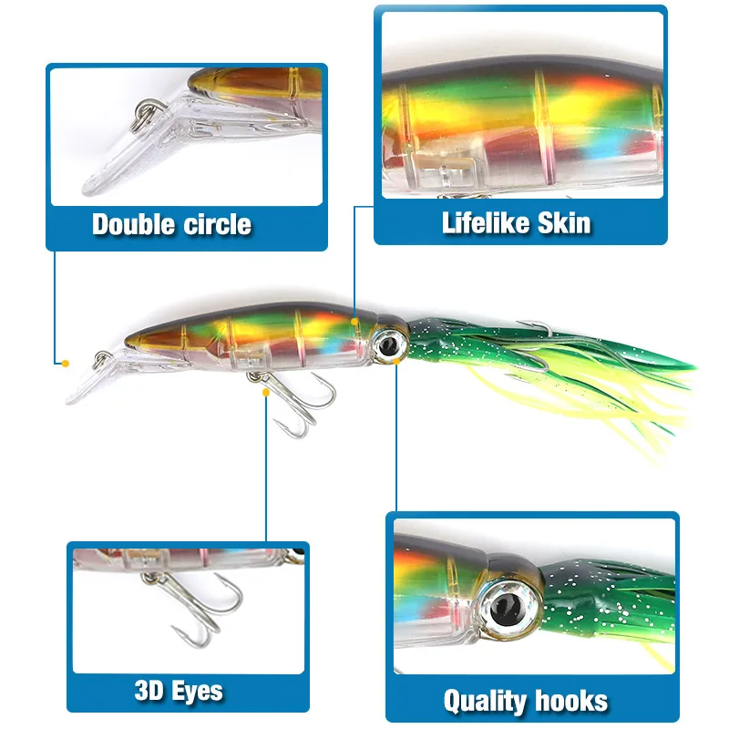 FLYSAND Large Simulation Squid - огляд і ціна Fishing Hook Treble