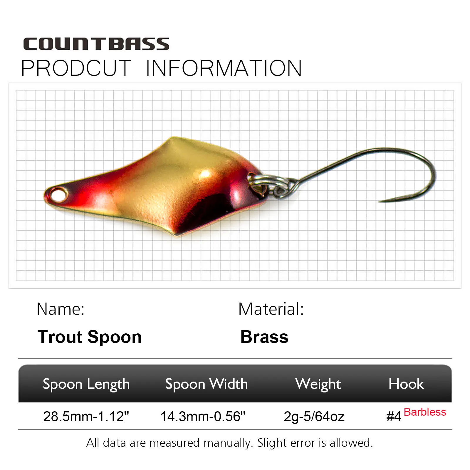 COUNTBASS 5/64oz 2g Casting Sp - огляд і ціна Fishing Hook Barbless