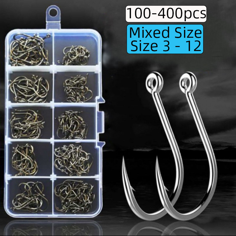 100-400pc/Box 3#-12# Carp Fish - огляд і ціна Fishing Hook Circle