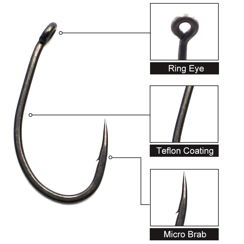 20PCS/Lot Carp fishing PTFE co - огляд і ціна Fishing Hook Assortment