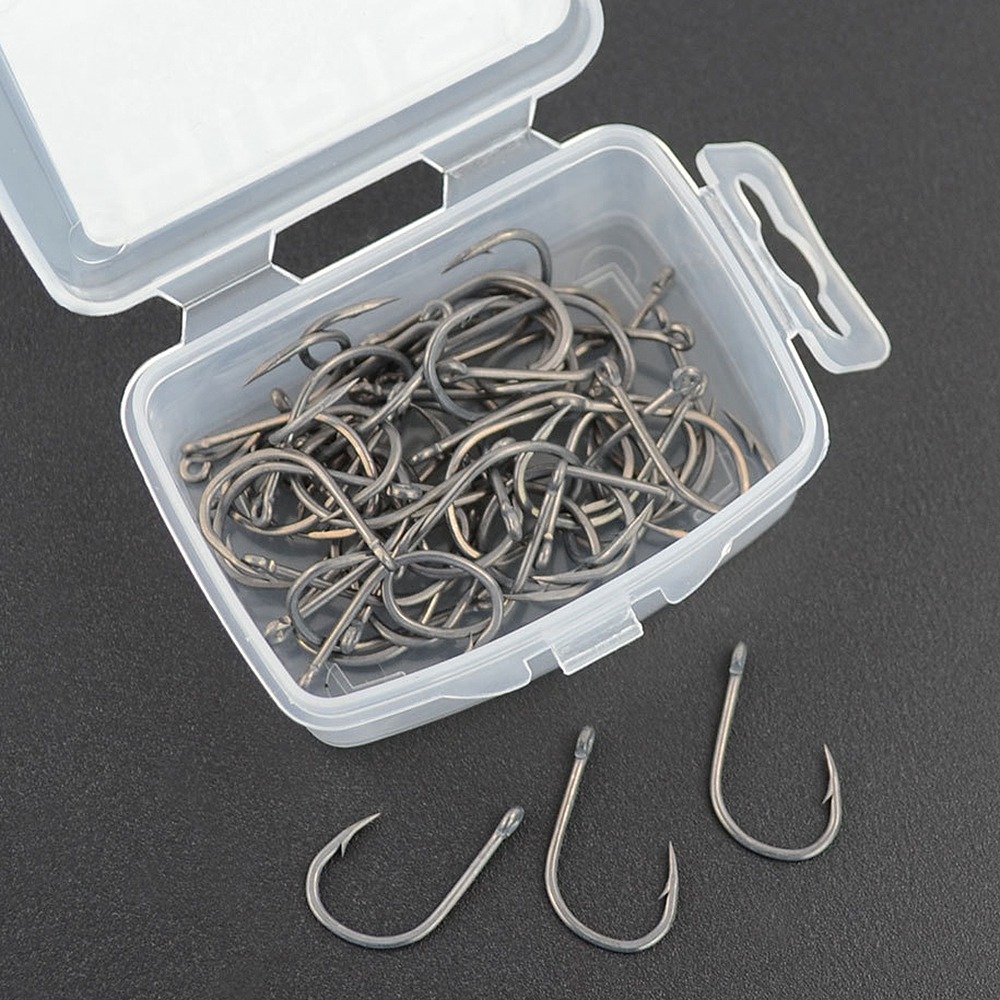 ABST  50Pcs Barbed Coated Carp - огляд і ціна Fishing Hook