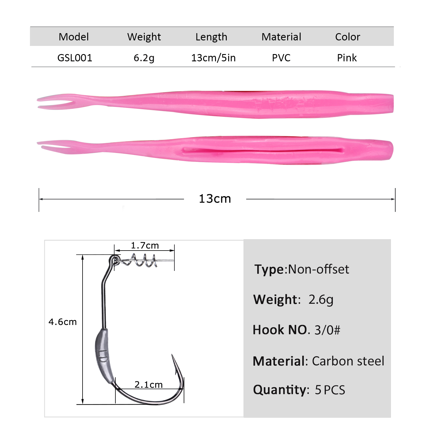 Goture 5pcs Weedless Split Tai - огляд і ціна Fishing Hook Weedless