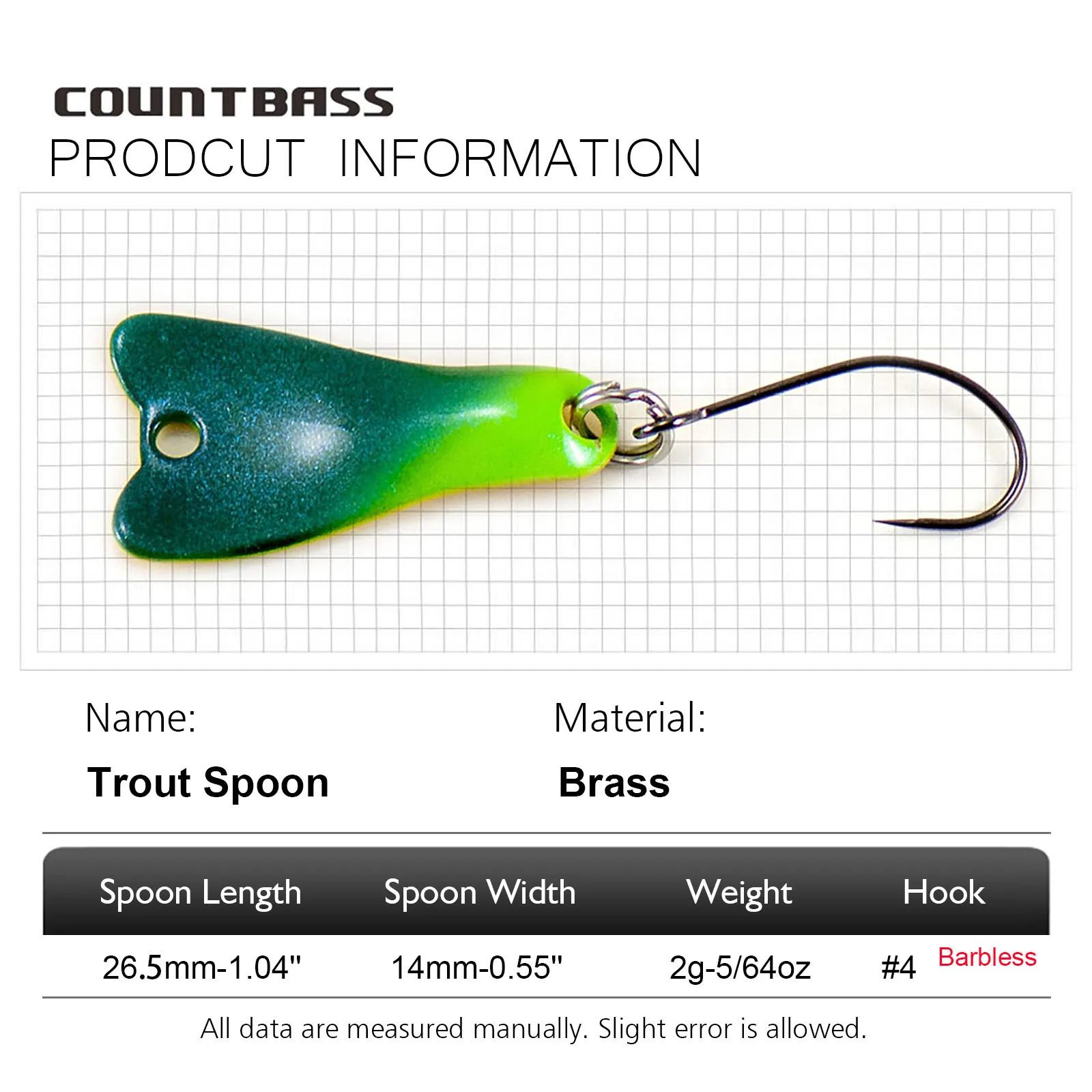 COUNTBASS 5/64oz 2g Casting Sp - огляд і ціна Fishing Hook Barbless