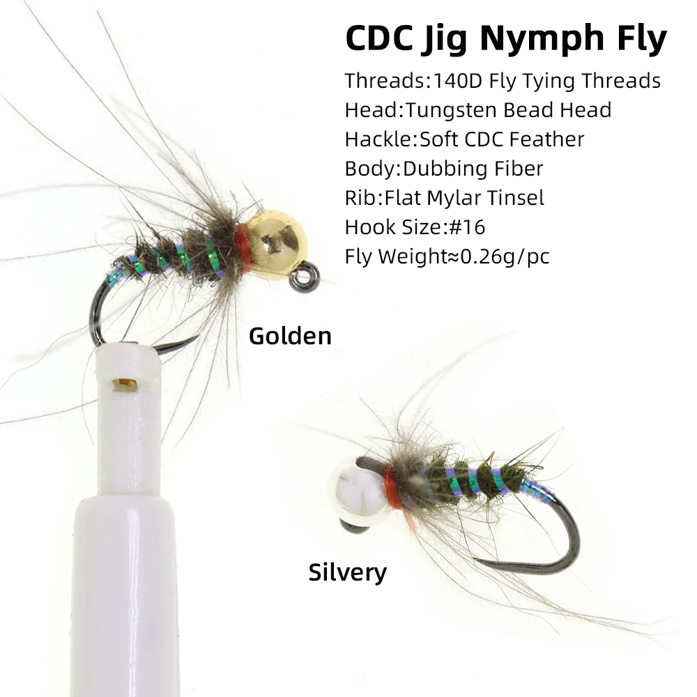 4pcs #16 Tungsten Beadhead CDC - огляд і ціна Fishing Hook Barbless