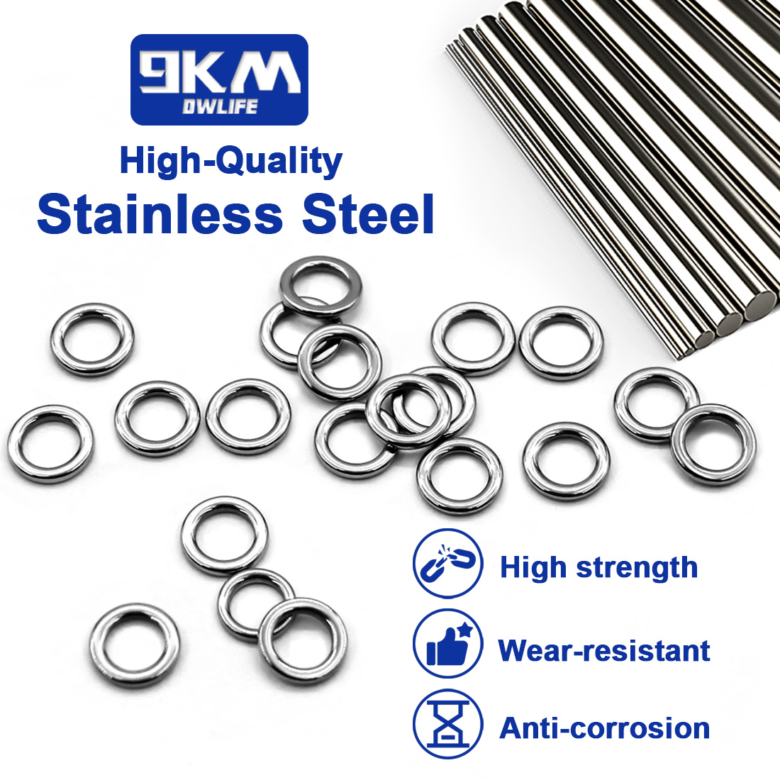 9KM Solid Ring Fishing 50pcs S - огляд і ціна Fishing Hook Jig