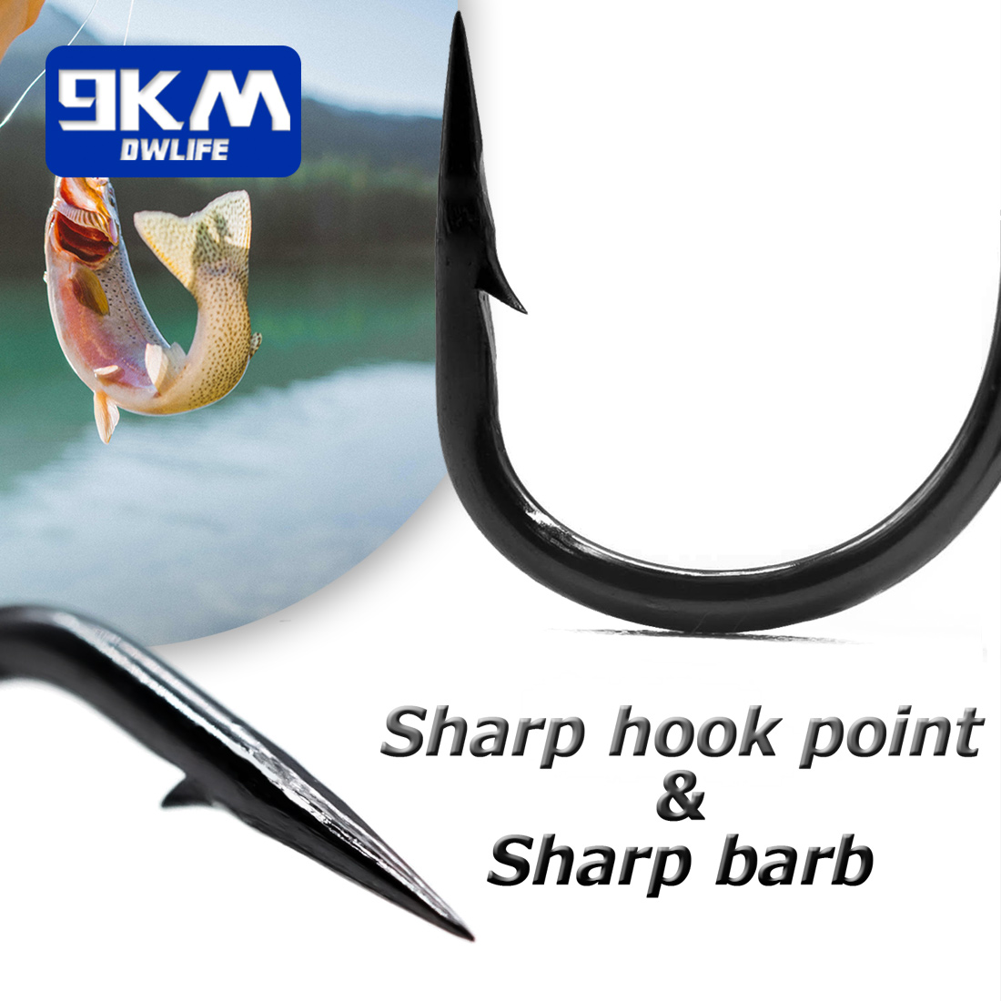 9KM Black Treble Hook Kit 50-1 - огляд і ціна Fishing Hook Treble