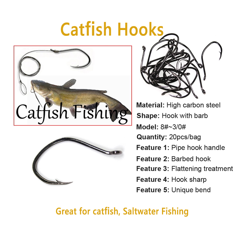 Wifreo 20pcs V Shape Catfish H - огляд і ціна Fishing Hook Assortment