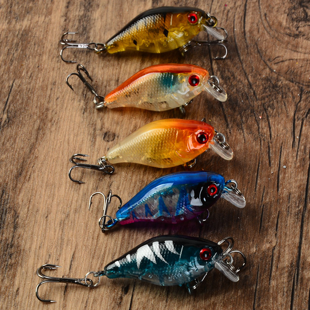 5pcs Floating Crankbaits Bait  - огляд і ціна Fishing Hook Treble