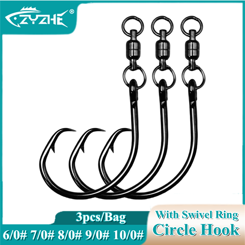 ZYZHE 3/6/9pcs Circle Hooks Wi - огляд і ціна Fishing Hook Offset