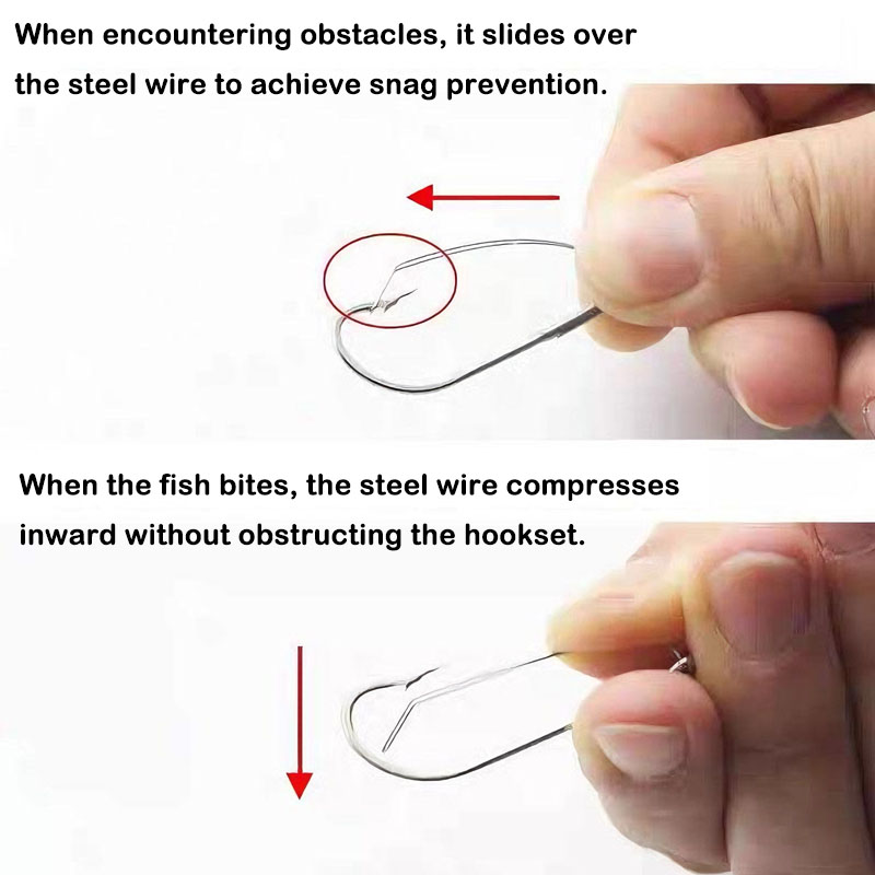 20/40Pcs Weedless Offset Worm  - огляд і ціна Fishing Hook Weedless