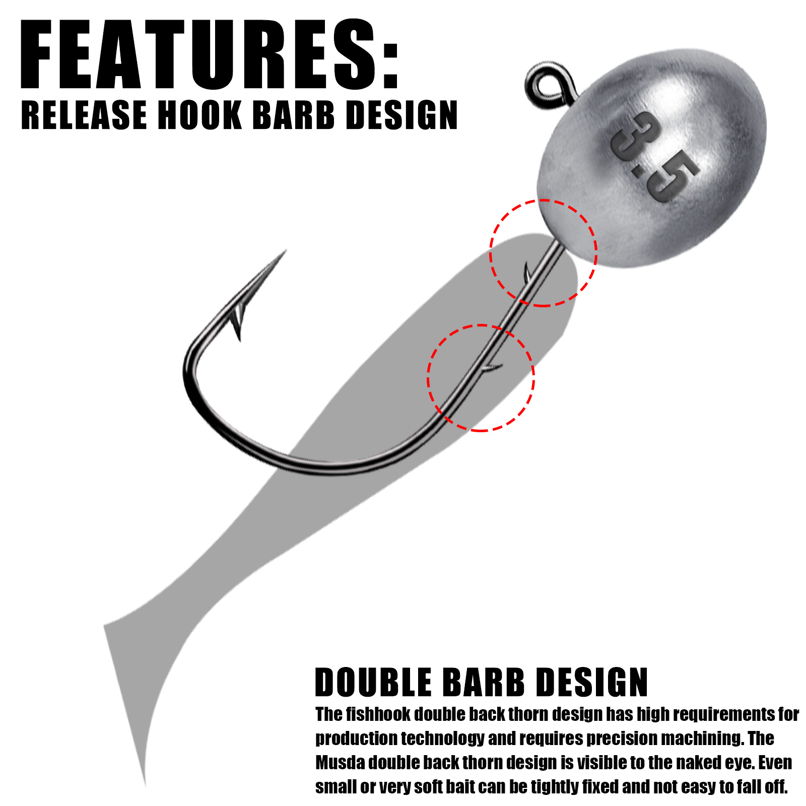 Jig Head Hook 1X Rockfish Ajin - огляд і ціна Fishing Hook Offset