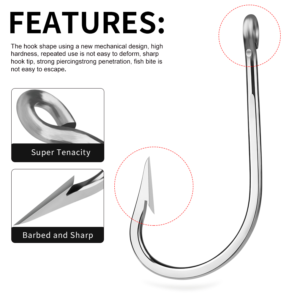 PROBEROS 5pcs Stainless Steel  - огляд і ціна Fishing Hook Circle