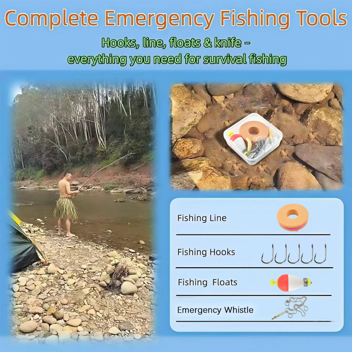 Portable Emergency Fishing Gea - огляд і ціна Fishing Hook Box