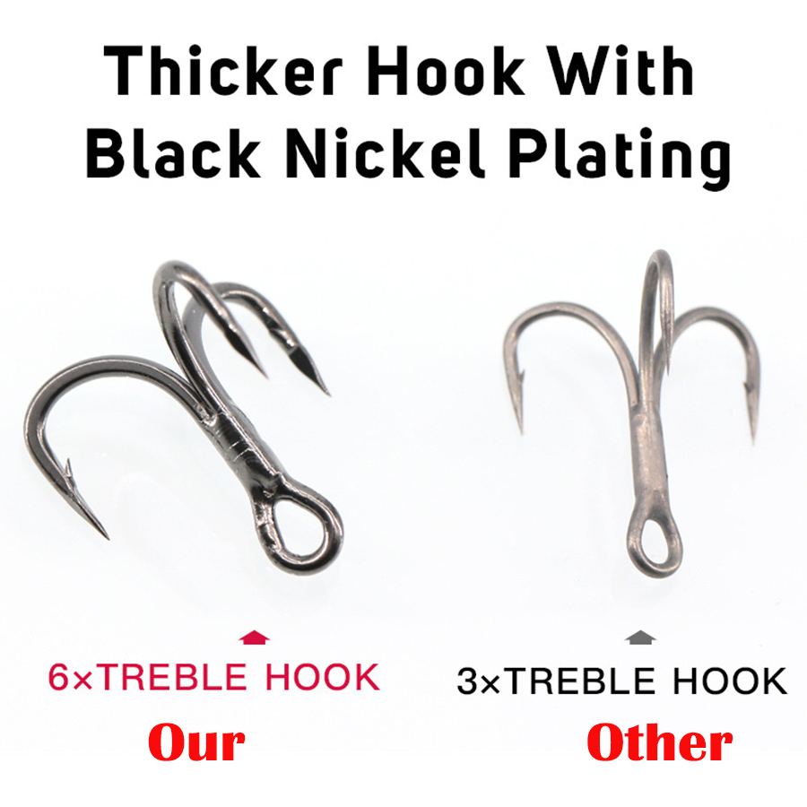 6X Fishing Treble Hooks Black  - огляд і ціна Fishing Hook Assortment