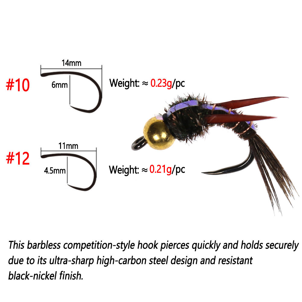 Bimoo 8pcs Brass Beadhead Evil - огляд і ціна Fishing Hook Barbless