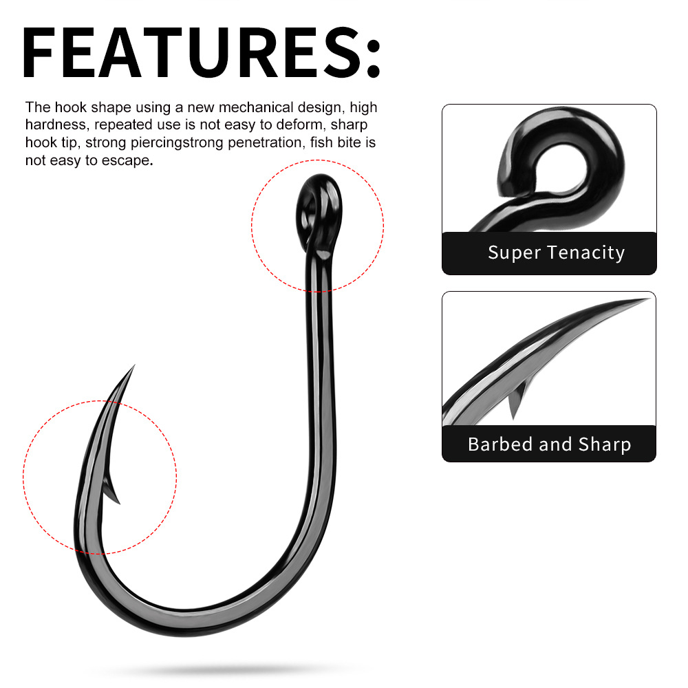 10Pcs High Carbon Steel Barbed - огляд і ціна Fishing Hook Stainless Steel
