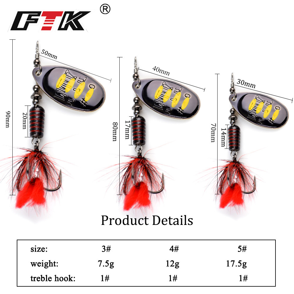 NGB 1pcs Spinner Bait Spoon Lu - огляд і ціна Fishing Hook Treble