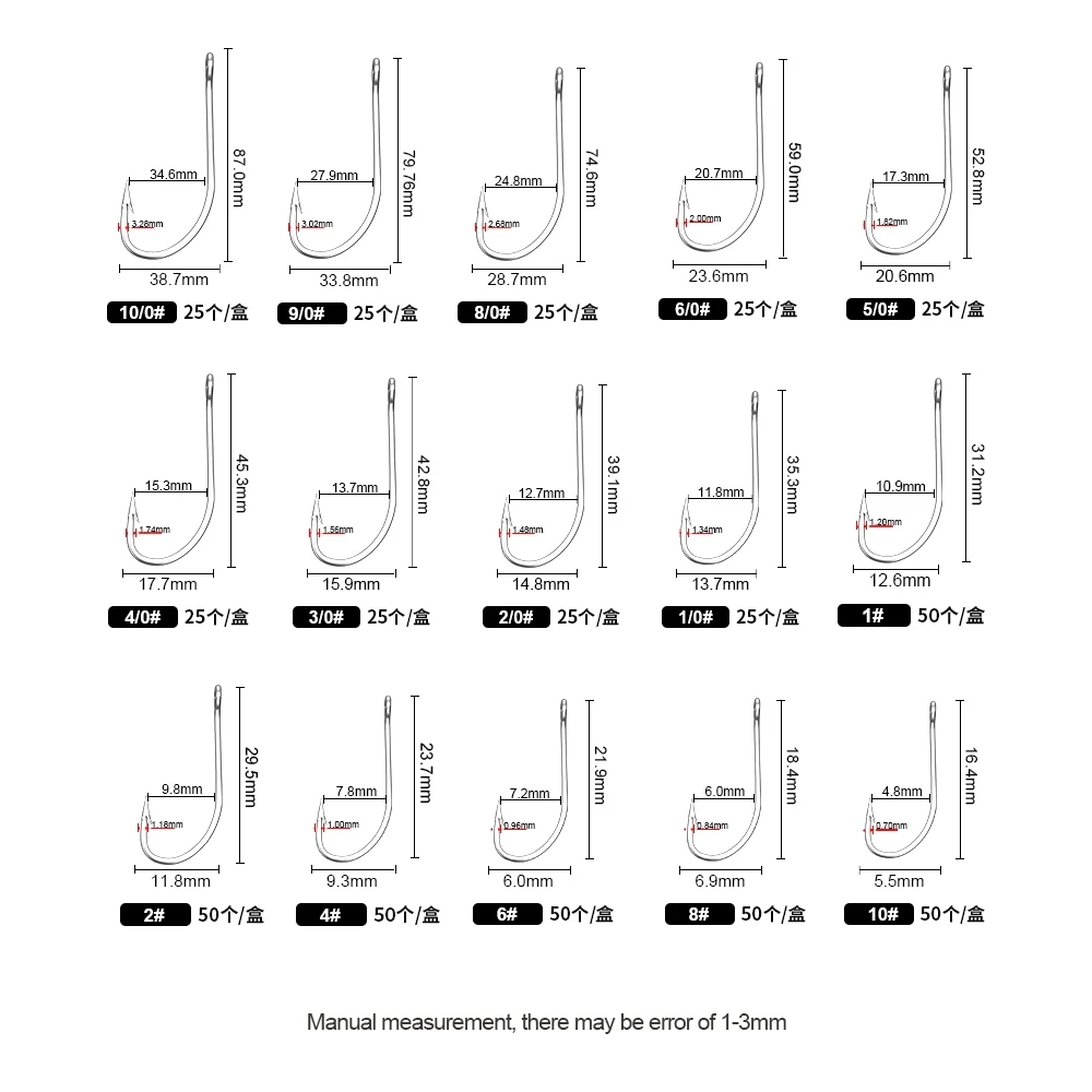 FTK Fishing Hooks 1-10#50PCS 1 - огляд і ціна Fishing Hook Offset